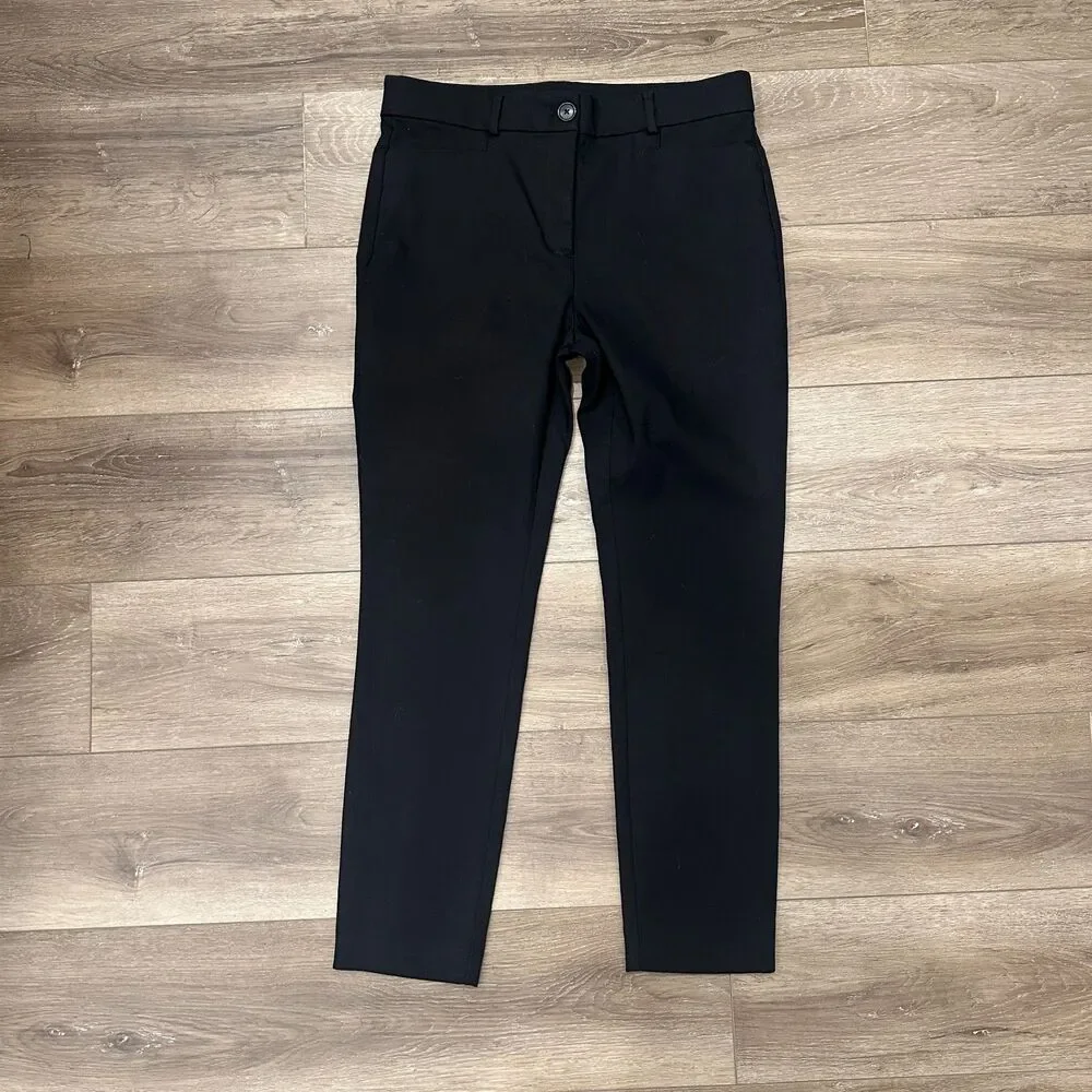 Black Stretch Ankle Dress Pants Sutton Skinny Trousers Size 8